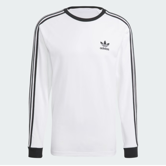Adidas Adicolor Classics 3-Stripes Long Sleeve Tee White And Black Size Medium - Picture 1 of 10